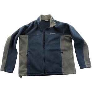Columbia Men Fleece Jacket XL Full Zip Mock Neck Outdoors Cozy Casual Colorblock